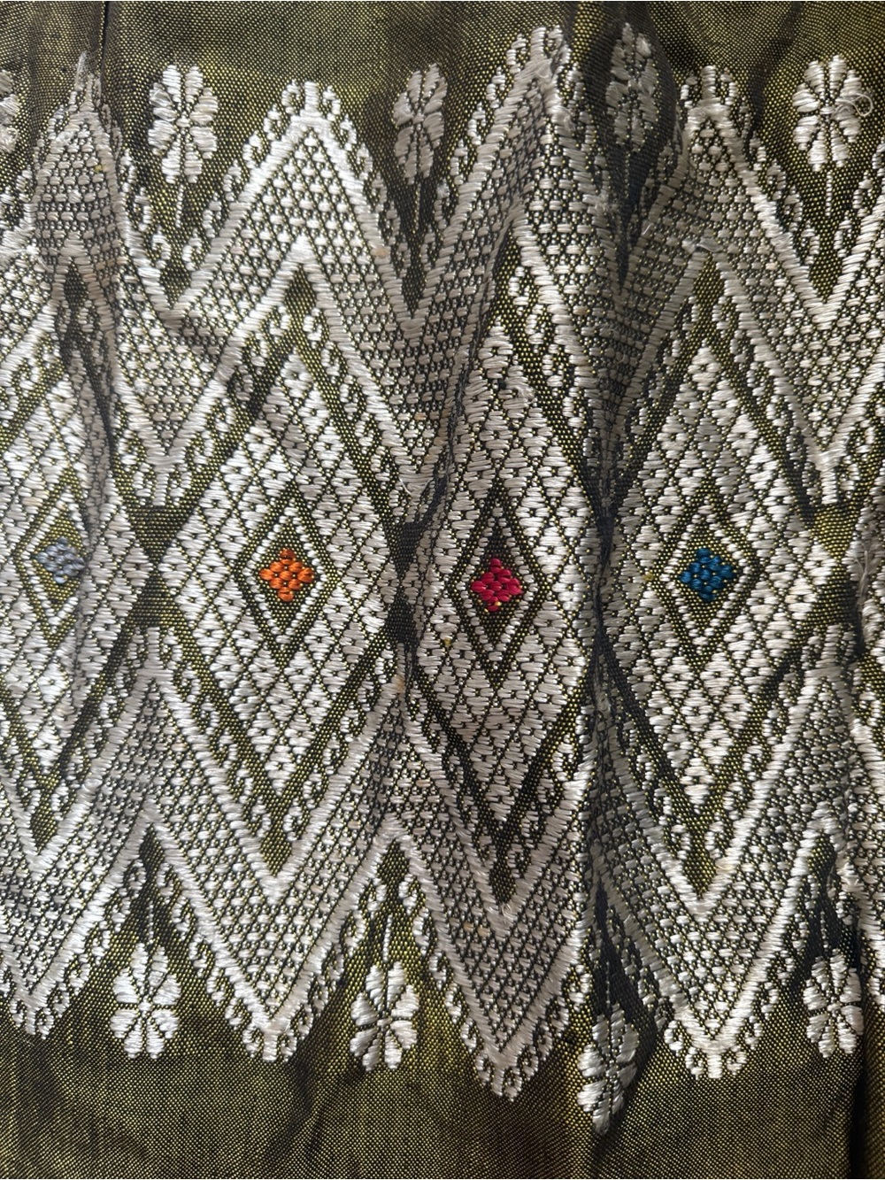 Vintage MCM 1960s Green A-Line Handmade Woven‎ Midi Skirt Women’s Small / XS - Picture 4 of 9